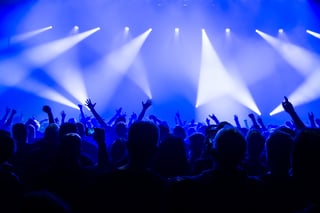 crowd of people dancing at concert