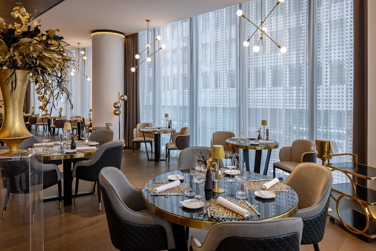 Modern hotel restaurant interior with new design