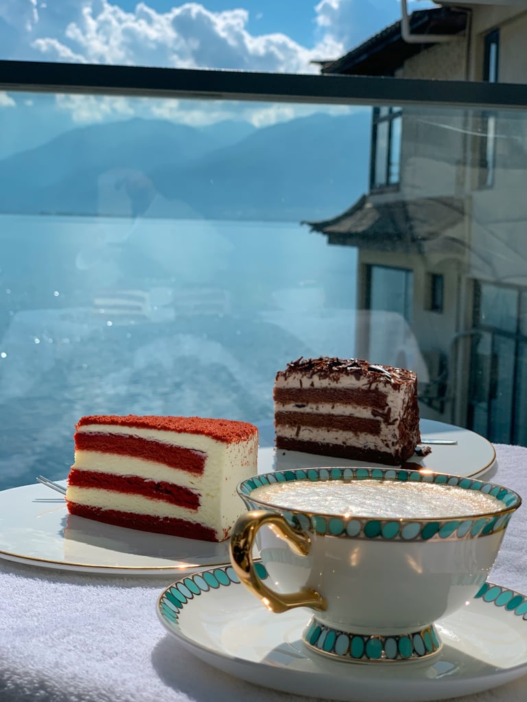 Kitchen by Lake Como restaurant with lake views