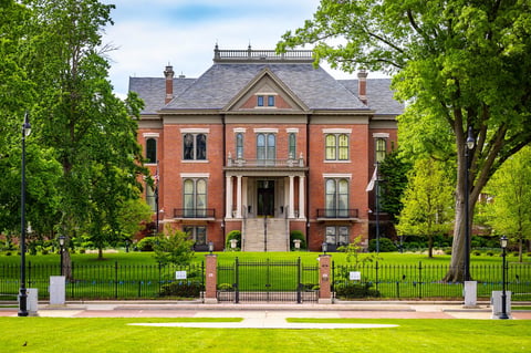 Historic luxury villa mansion with elegant European architecture