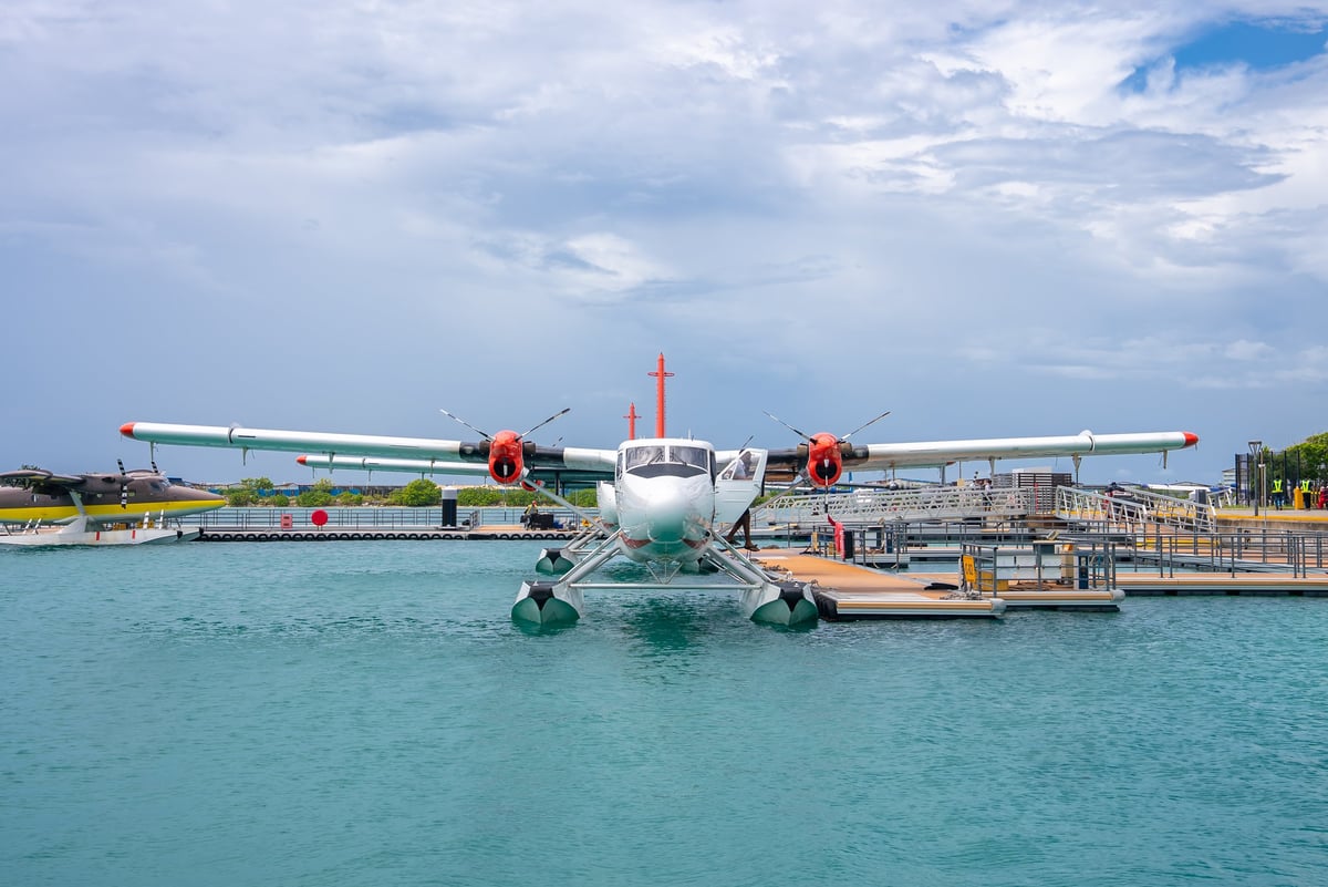 Seaplane on water luxury travel