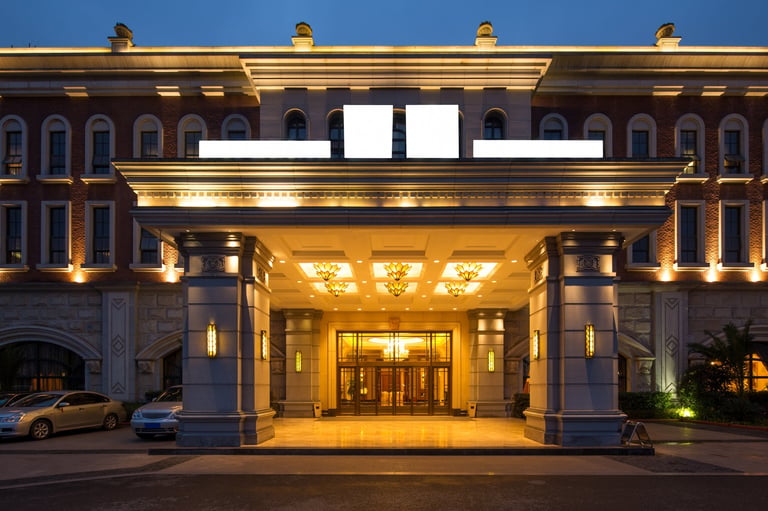 Modern hotel entrance decoration and design