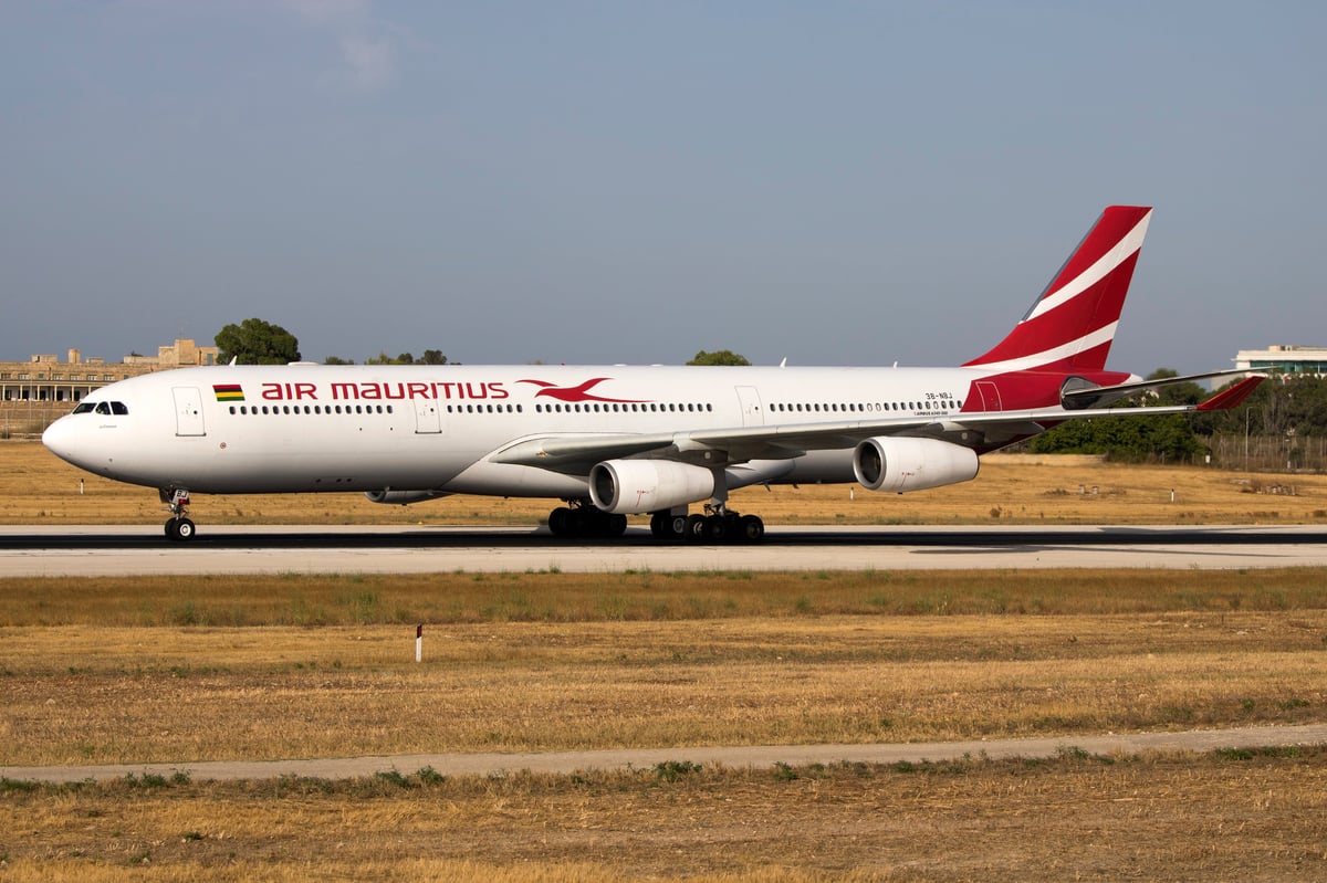 Luqa, Malta June 5, 2017: Air Mauritius Airbus A340-313
