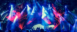 Defocused concert lighting blurred disco party