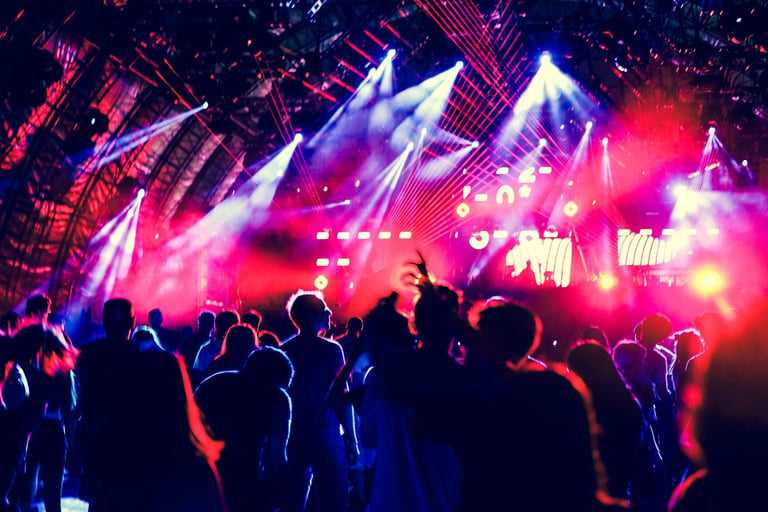 Concert lighting on stage