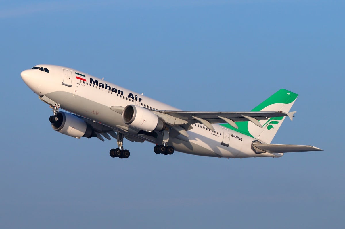 Vnukovo, Moscow Region, Russia - January 21, 2016: Airbus A310-300 of Mahan airlines taking off at Vnukovo international airport.