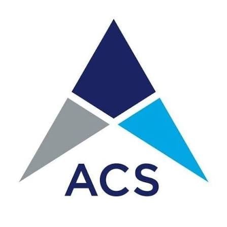 ACS logo with navy, gray, and blue triangular shapes forming a star pattern above the text ACS