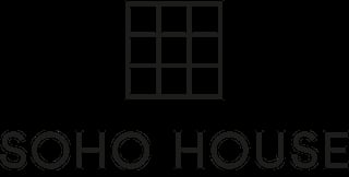 Soho House logo featuring a grid icon above the company name in gray text