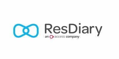ResDiary logo with blue infinity symbol and text indicating it is an Access company