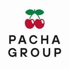 Pacha Group logo with two red cherries connected by a green stem and leaf