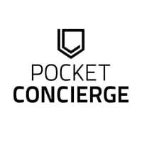 Pocket Concierge logo featuring a shield icon above the text