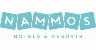 Nammos Hotels and Resorts logo featuring turquoise tiles with white letters