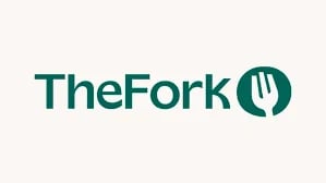 TheFork logo featuring teal text with a fork and spoon icon