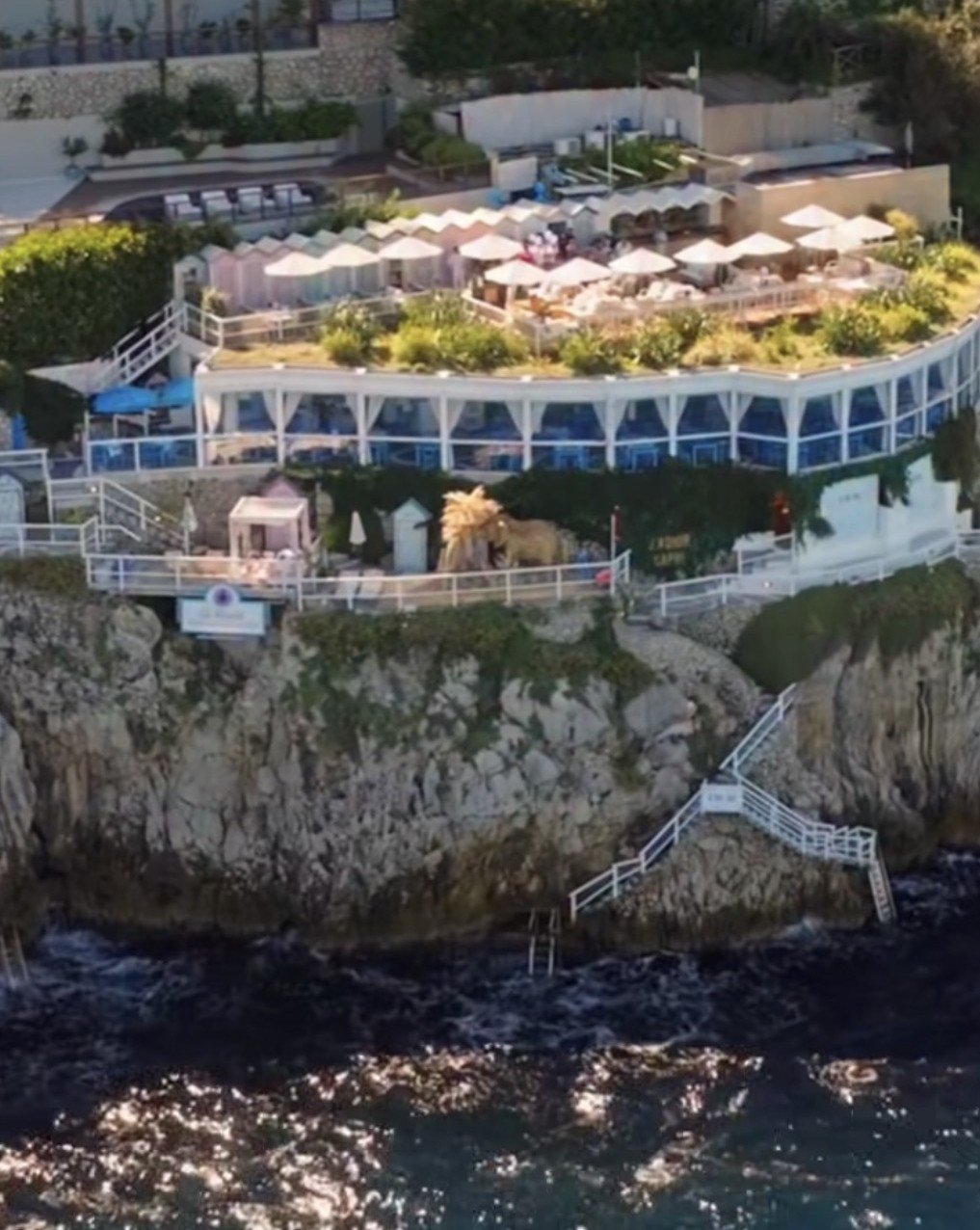 Il Riccio Beach Club at Capri Palace with stunning sea views
