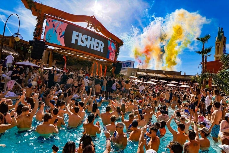 Fisher at beach club