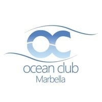 Ocean Club Marbella logo featuring stylized blue wave and circular design elements