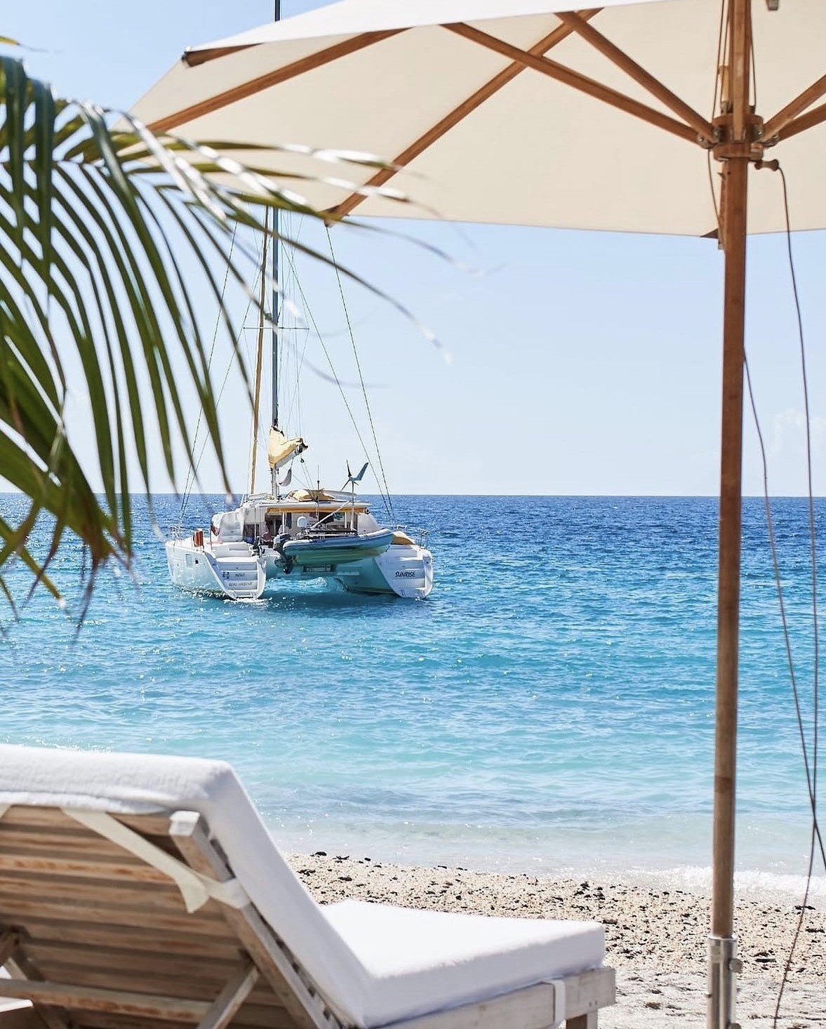 Shellona St Barths beach club with turquoise Caribbean waters