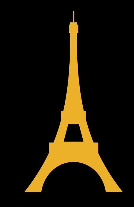 Gold Eiffel Tower silhouette
