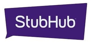 StubHub logo - white text on purple speech bubble background