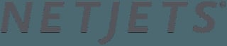 NetJets logo with gray text on a teal-blue background