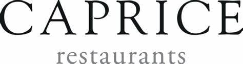 Caprice Restaurants logo featuring elegant serif typography with the word Caprice in large letters and restaurants in smaller gray text below