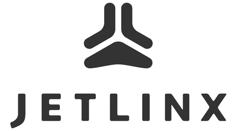 Jetlinx logo with stylized upward-pointing arrow symbol above text