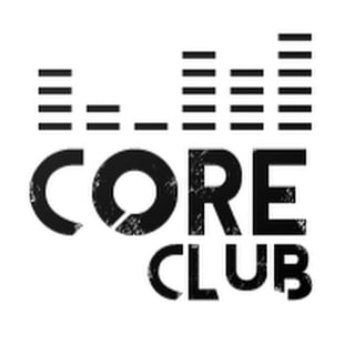 Core Club logo with black text and equalizer bars above representing music or audio
