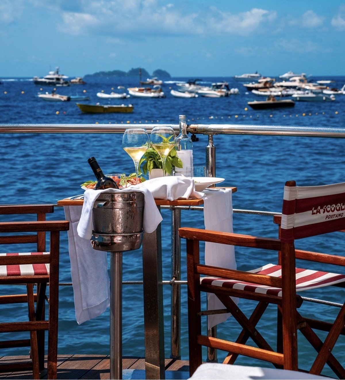La Scogliera beach club in Positano with stunning cliffside views