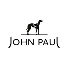 John Paul logo featuring a stylized greyhound silhouette above text