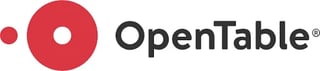 OpenTable logo with red circular icon and black text